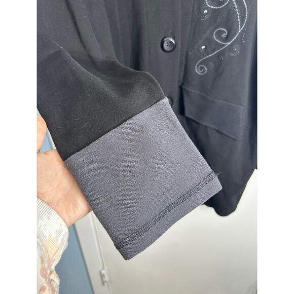 Vincente Jacket XL Black Color Block Embroidered Whimsigoth Stevie Nicks Vamp - Picture 4 of 10